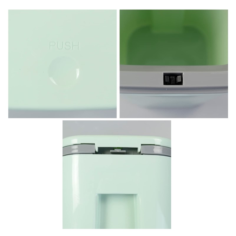 Vababa Mini Waste Can, 2 L/0.5 Gallon Push-Button Trash Can