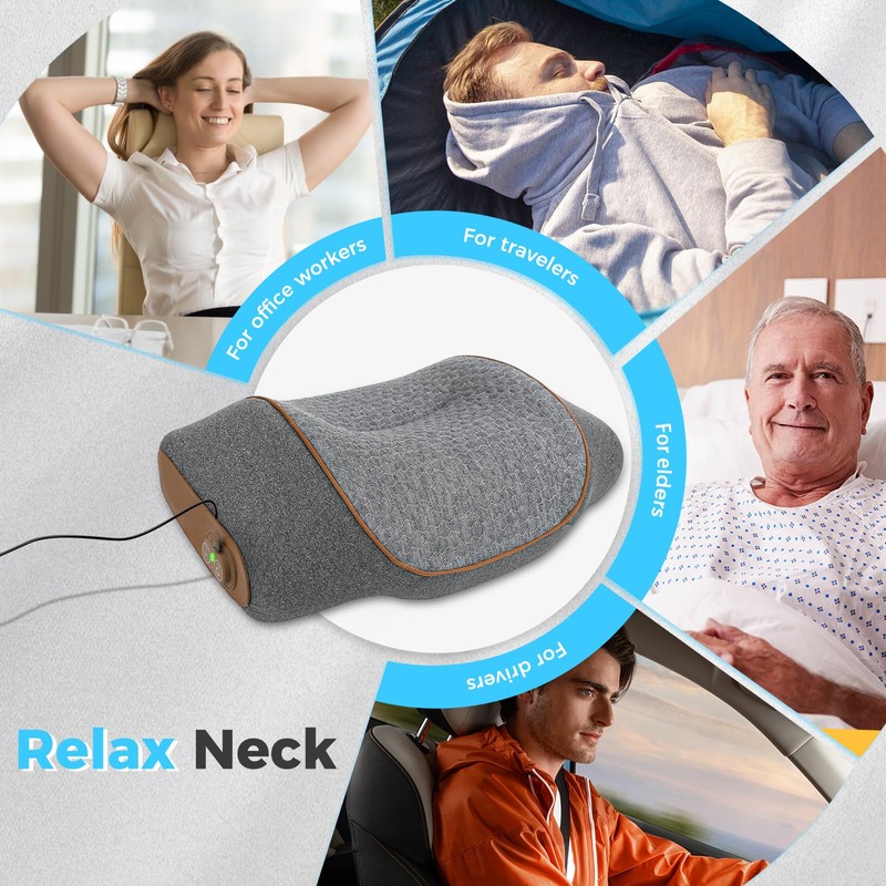 HMEEN 3 in 1 Neck Massager Pillow with Heat,Vibration &
