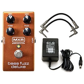 MXR M84 Bass Fuzz Deluxe Bass Stomp Box w/ 9V Power Supply and Patch Cables