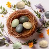 SiliFine 16 Pcs Easter Speckled Eggs 2.4 in Plastic Speckled