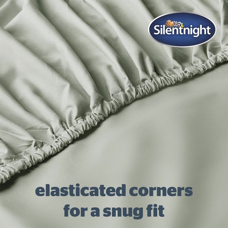 Silentnight Supersoft Double Fitted Sheet - Sage Green Deep Fitted