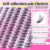 wiwoseo Self Adhesive Lashes Wispy Lash Clusters Clear Band Lashes