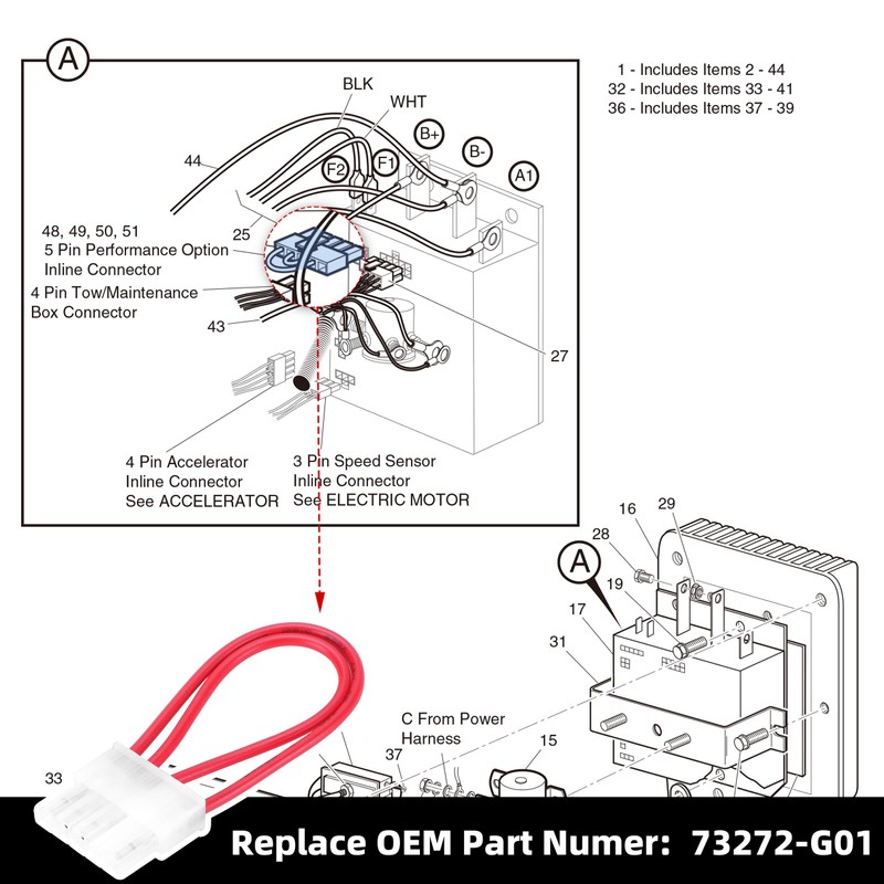 Roykaw Golf Cart High Speed Upgrade Chip for 36-Volts EZGO