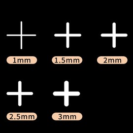 Tile Spacers (1,1.5,2,2.5,3) mm Hard Plastic Cross Spacer, Professional Tile Spacers Kit for Perfect Wall, Floor Tiling Durable Ceramic Spacers for Consistent Grout Lines, Easy Installation 500pcs