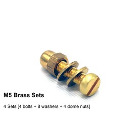 4 x M5 Brass Sets Bolts, Form A Washers and Dome Nuts Pack of 4 (Set M5 x 30mm Bolt Length)