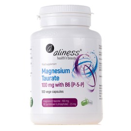 Aliness Magnesium Taurate with Vitamin B6, 100 Vegan Capsules