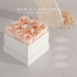 Fleur de Zen Eternity Roses | 100% Real Roses | Premium Preserved Roses in a Box That Last a Year or More | Gift-Ready Boxed Flowers for Delivery | Forever Roses in a Box