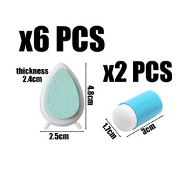 ZGDEIWGF 6 Printing Tampons, 2 Sponge Applicators, Fingerprint Printing Tampons, Fingerprint Ink, Craft Printing Tampons, Printing Pad Set