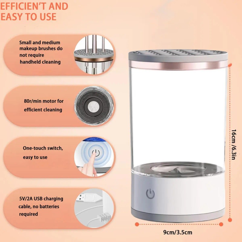 Limpiador Eléctrico Automático De Brochas De Maquillaje Savefree