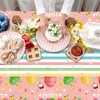 Xinvery 2PCS Happy Easter Tablecloth,Pink Easter Party Tablecloth Bunny Egg