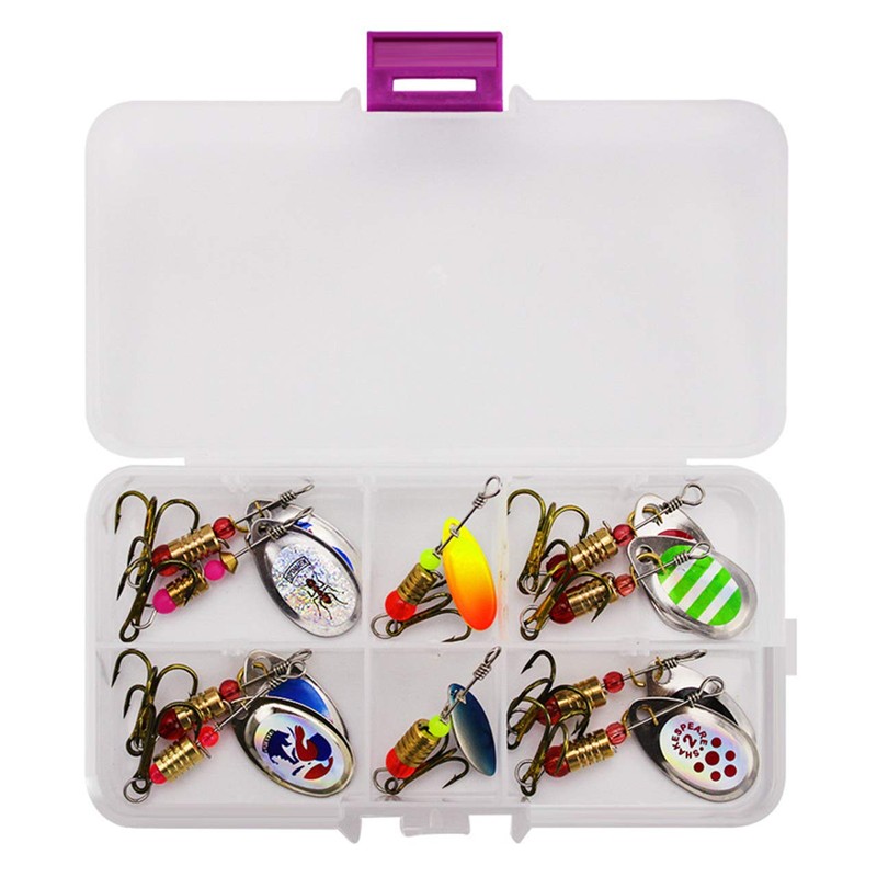 JasCherry Metal Fishing Lures Spinner Baits Fish Treble Hooks Tackle