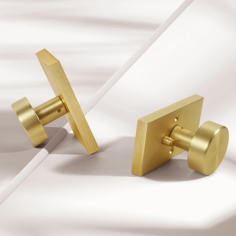 HIEMEY Privacy Gold Door Knob Interior, Satin Brass Door Knobs