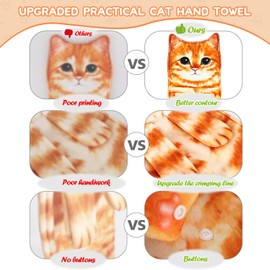 Infaccial - Juego de 6 toallas de mano para gatos para baño, cocina, lindo gato colgante, toallas decorativas de animales, decoración de gatos, regalos divertidos para los amantes de los gatos, para