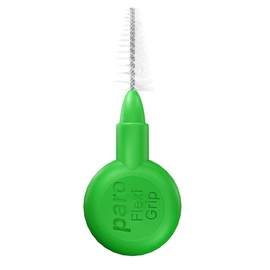 Paro Swiss FlexiGrip 1083 Interdental Brush, Medium Bristles Tooth Cleaning Tool for Interdental Spaces, Light Green, Conical, 3.0/8mm, Pack of 4