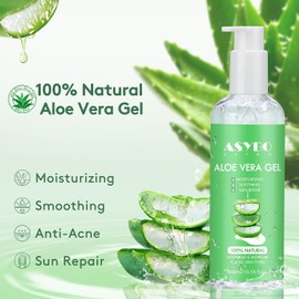 Gel De Aloe Vera, Crema Facial Hidratante De Aloe Vera Puro 100% Natural, Calmante E Hidratante, Cuidado Después Del Sol, Reduce Acné, Reparar Cicatrices, Adecuado Para Todo T