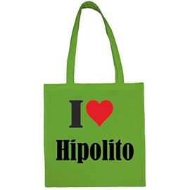 Reifen-Markt Tasche I Love Hipolito Größe 38x42 Farbe Grün Druck Schwarz