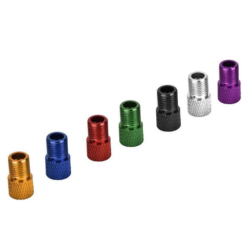 Adaptador de válvula Presta, 7 piezas Convertidor de aluminio Presta