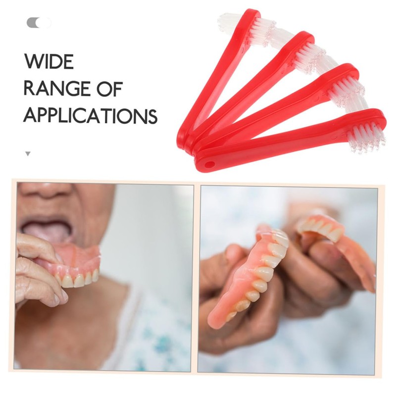 VICASKY 8pcs Dual Head Denture Cleaning Brush Soft Bristles for