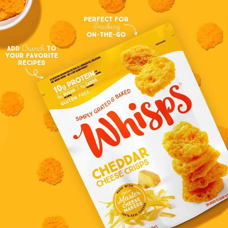 Whisps Cheese Crisps Cheddar Cheese | Protein Chips | Healthy