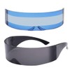 2 Pack Futuristic Cyclops Monoblock Shield Mirrored Sunglasses (2 Pack,
