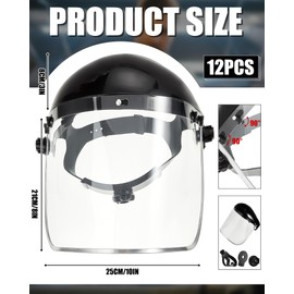 Copkim Safety Face Mask Shield for Grinding Full Impact Resistant Safety Face Mask Shield for Construction(12 Pack,PET)