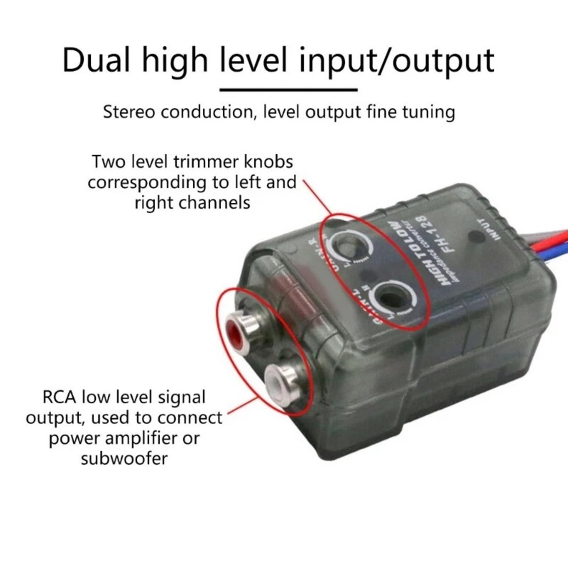 AUOKAY Car Stereo Speak Hi-Low Converter for Auto Subwoofer Amplifier
