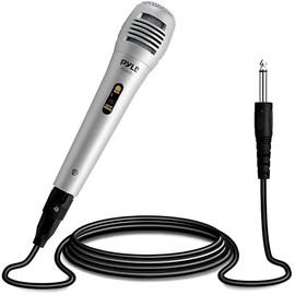 Pyle micrófono dinámico con cable - micrófono profesional unidireccional de mano con filtro pop integrado, resistente, incluye cable de audio XLR de 2 m