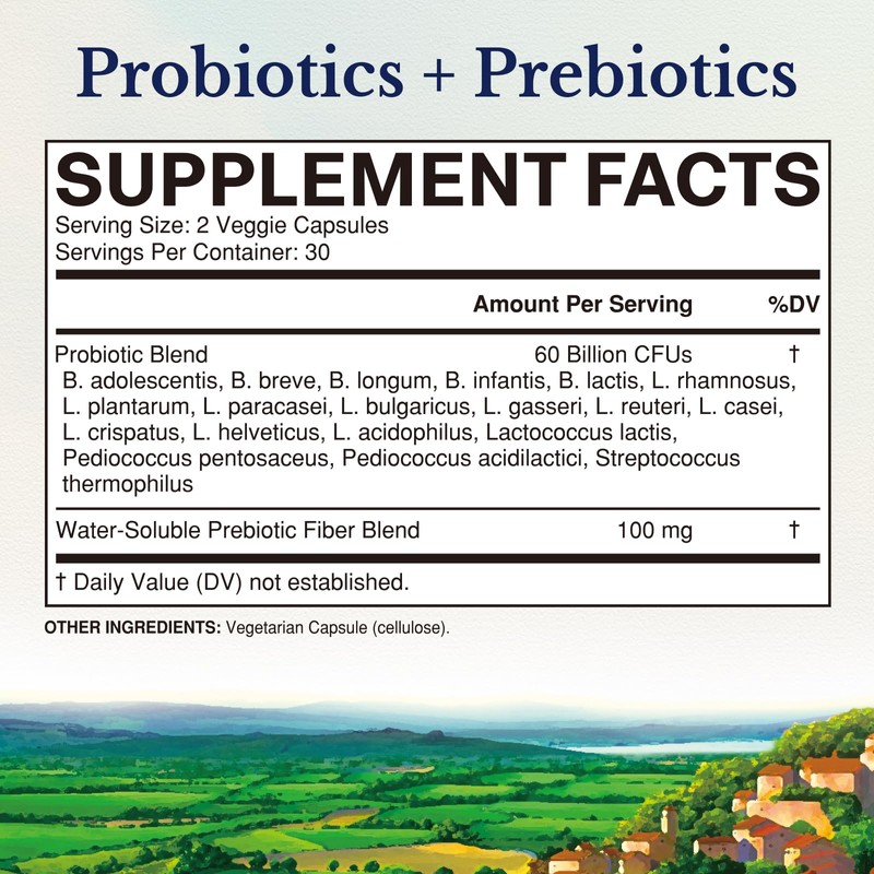 Vitalitown Probiotics + Prebiotics | 60 Billion CFUs 19 Strains