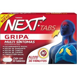 NEXT Antigripal, Alivio a partir de 30 minutos, Caja con 10 tabletas