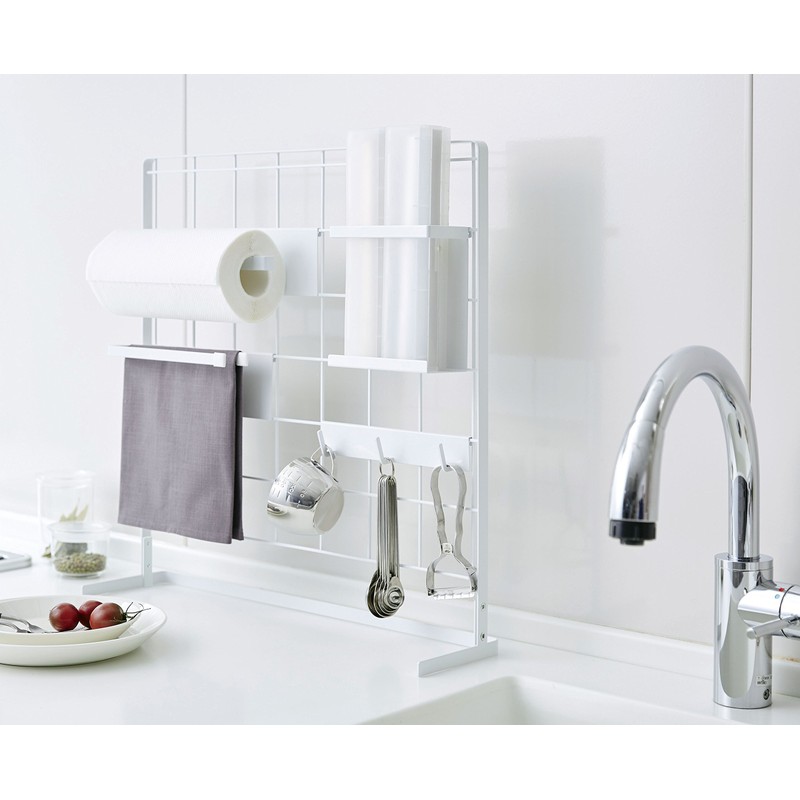 Yamazaki Kitchen Rack, Horizontal Stove Rack, Freestanding Mesh Panel for