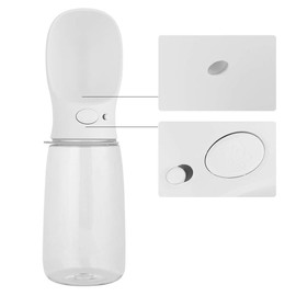 White 500 ml Durable Dog Travel Water Bottle, Portable for Hiking with Pets Outdoors