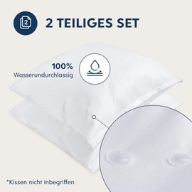 Dreamzie Cushion Protector 80 x 80 cm – Set of 2 – Cushion Cover Waterproof and Oeko-Tex – Pillow Protective Cover Sweating with Zip