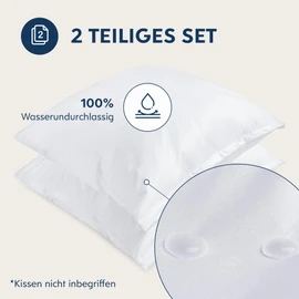 Dreamzie Cushion Protector 80 x 80 cm – Set of 2 – Cushion Cover Waterproof and Oeko-Tex – Pillow Protective Cover Sweating with Zip