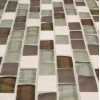 Jeffrey Court Bellagio Pebble Brown/Tan Brick Interlocking Mixed Glass Marble