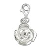 Rose Flower Sterling Silver Clip-On Charm - for Thomas Sabo