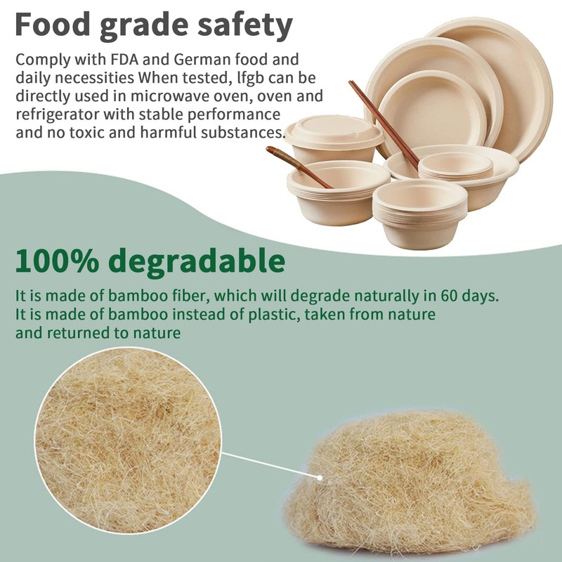 Fayear 50-Pack Disposable Paper Bowls, Biodegradable and Compostable, Eco-Friendly Disposable