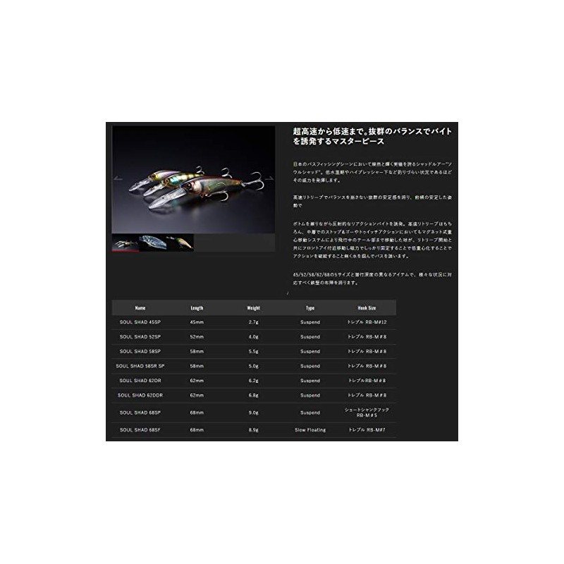 JACKALL Lure Soul Shad 68SP POL Chigil