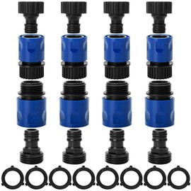 Bates- Garden Hose Quick Connectors, 4 Set, 3/4 Inch, Male and Female, Plastic Hose Connector, Garden Hose Quick Connect Hose Fittings, Water Hose Quick Connect Fittings, Quick Release Hose Connector