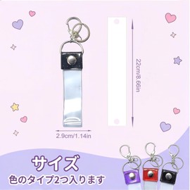 Silver Tape Holder, Silver Tape, Key Holder, Strap, Storage, Set of 2, Red, Black, Purple, Easy to Carry, Easy to Store, Concerts, Lives, Promotes (Black)