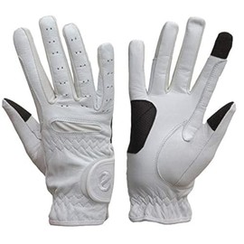 eGlove EQUEST GRIP PRO Leather Touchscreen Horse Riding Gloves (White, X-Large)
