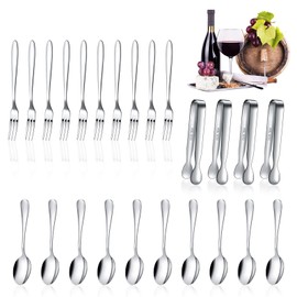 Cunhill 24 Pcs Charcuterie Accessories Mini Cocktail Tongs Small Serving Spoo...