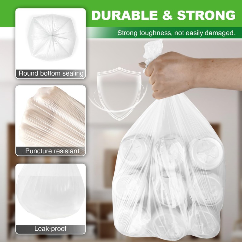 PANSUN Selected 100 Counts Small Bin Bags,5l Bin Liners,42cm*50cm Pedal