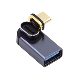 USB C Magnetic Connector Adapter, chenyang USB 3.0 Type A Female to Type C Male 90 Degree Low Profile Angled OTG Data Adapter for Laptop Cellphone