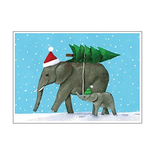 Elephant - Box of 15 Allport Christmas Cards