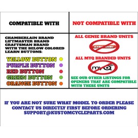 Kustom Cycle Parts Universal Garage Door Opener Remote Made to fit Motorcycles, Golf Carts, UTV's. Low Profile Button. Plug and Play. Made in the USA! (Small Black Universal Button)