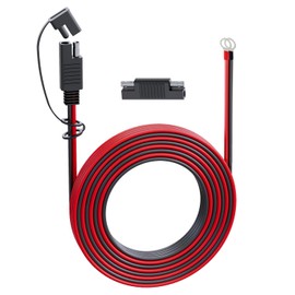 MADCATZ Cable Connector 16 AWG 15 Ft SAE to O-Ring Terminal Harness Extension Cord 10 Amp Quick Disconnect for Battery Charger, Automotive (1 Pack with 1 Cover /1 Adapter)