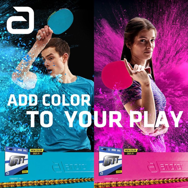 andro GTT45 Table Tennis Rubber Light Tension, Soft Backing, ITTF