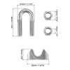 QWORK 3/8" Wire Rope Clamp Clip M10, 10 Pack Large