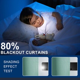 Hiasan Room Divider Curtains Patio Sliding Door Blackout Curtain Privacy Room Thermal Insulated Noise Reduction Panel with Back Tab & Rod Pocket for Bedroom Partition(80 x 84 Inches, Sage Green)