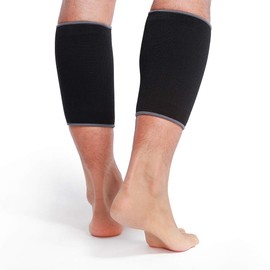 Neotech Care Calf Support Sleeve - Elastic & Breathable Knitted Fabric - Medium Compression - Black Color (Size S, 1 Pair)